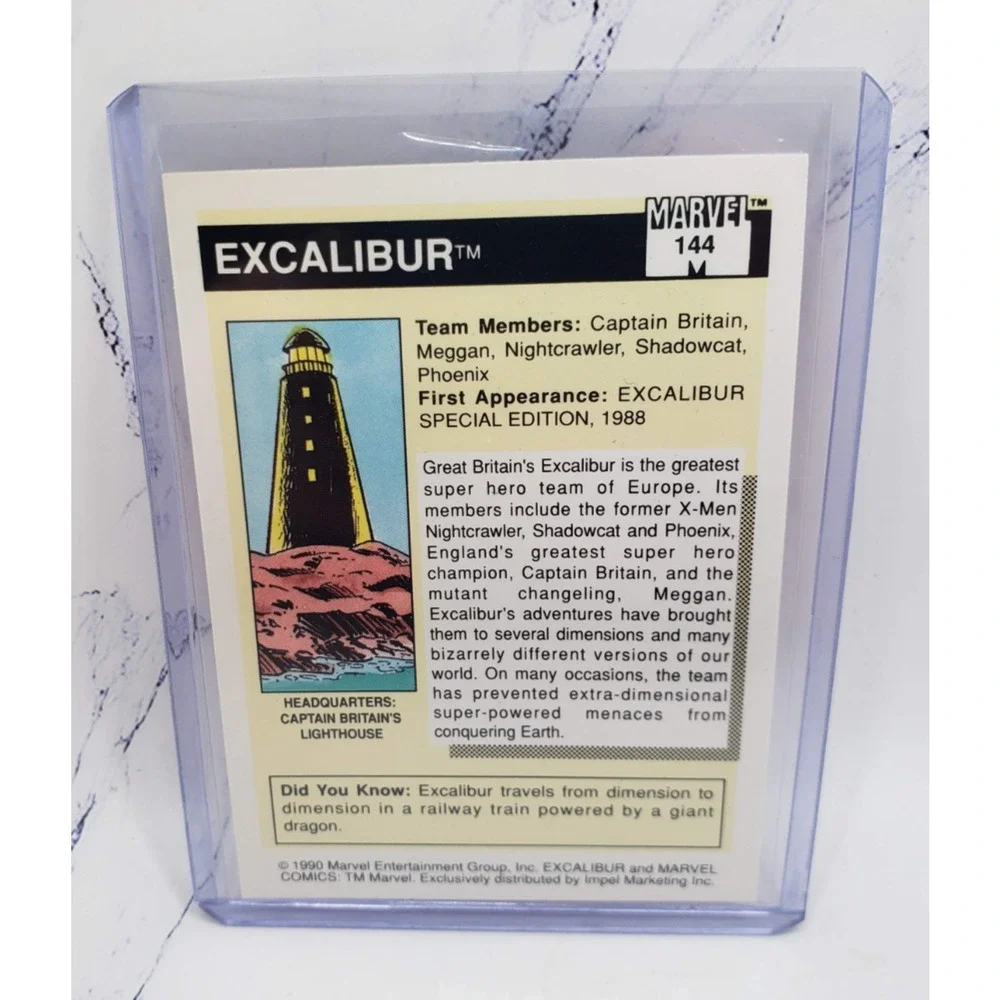 1990 Impel Marvel Universe Series 1 Excalibur #144 Team Pictures